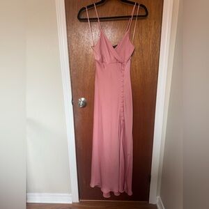 Zara Blush Pink Maxi Dress with Button Detail